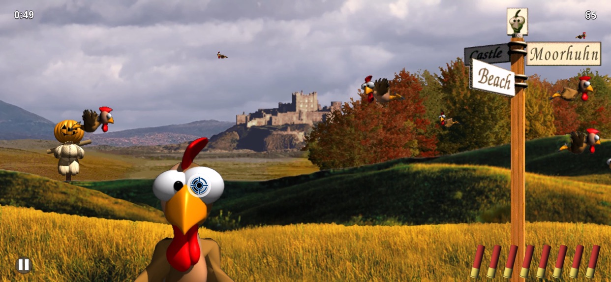A still from The Original Moorhuhn Hunt